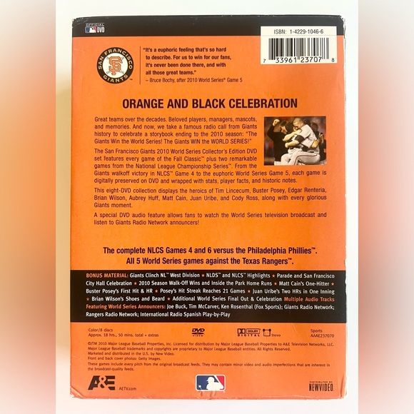 SF Giants 2010 World Series DVDs Set - Picture 8 of 8